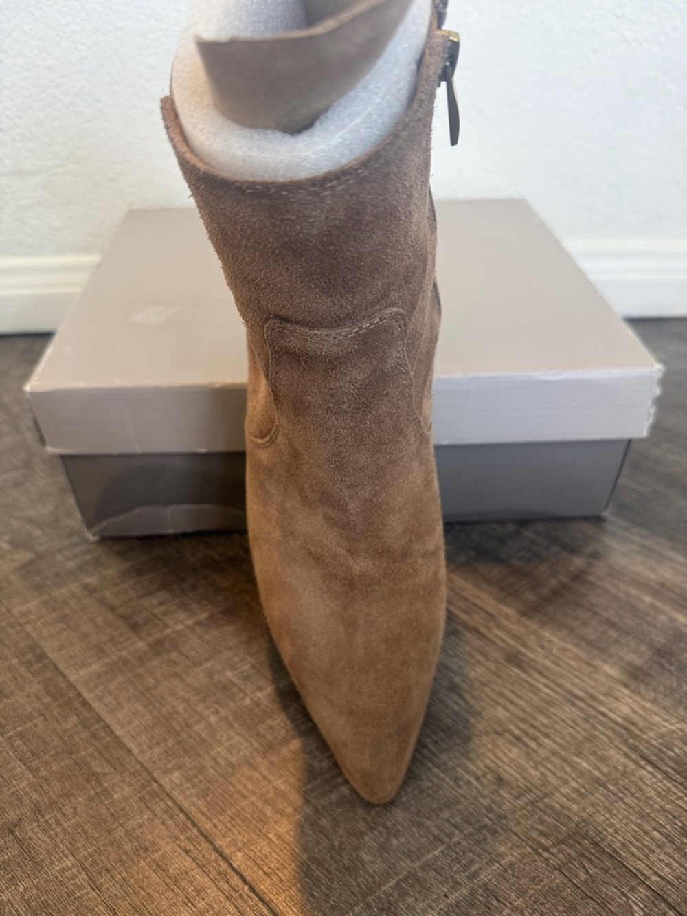 Franco Sarto Sienne Brown Suede Heeled Ankle Boots